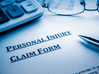 paper that says personal injury claim form